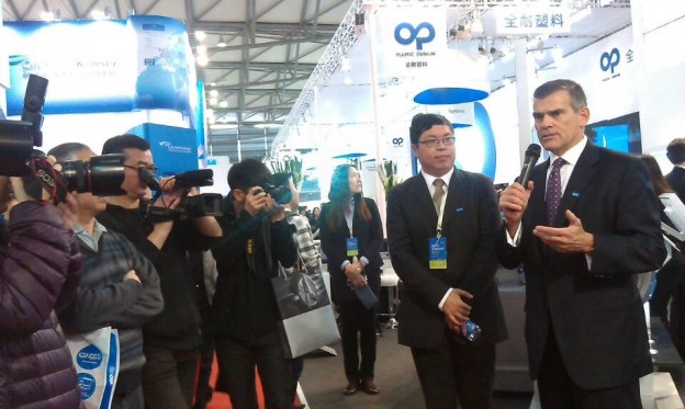 John Coll, VP Global Marketing of Eaton, talking to the press